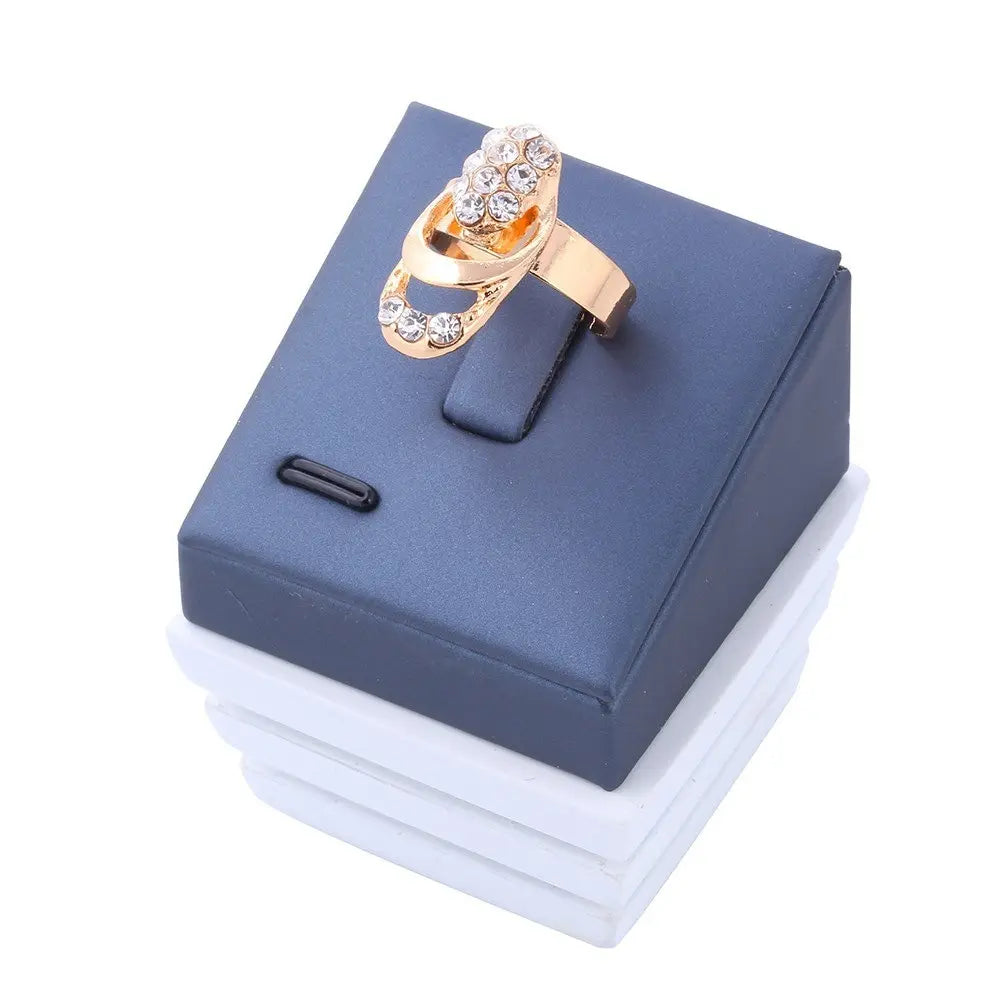 4Pcs Jewelry Set Rings Necklace Earrings Bracelet For Women